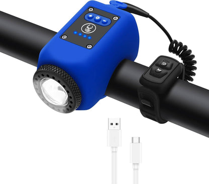 Bike Horn and Floodlight with 110dB Sound and 30m Beam, Water Resistant