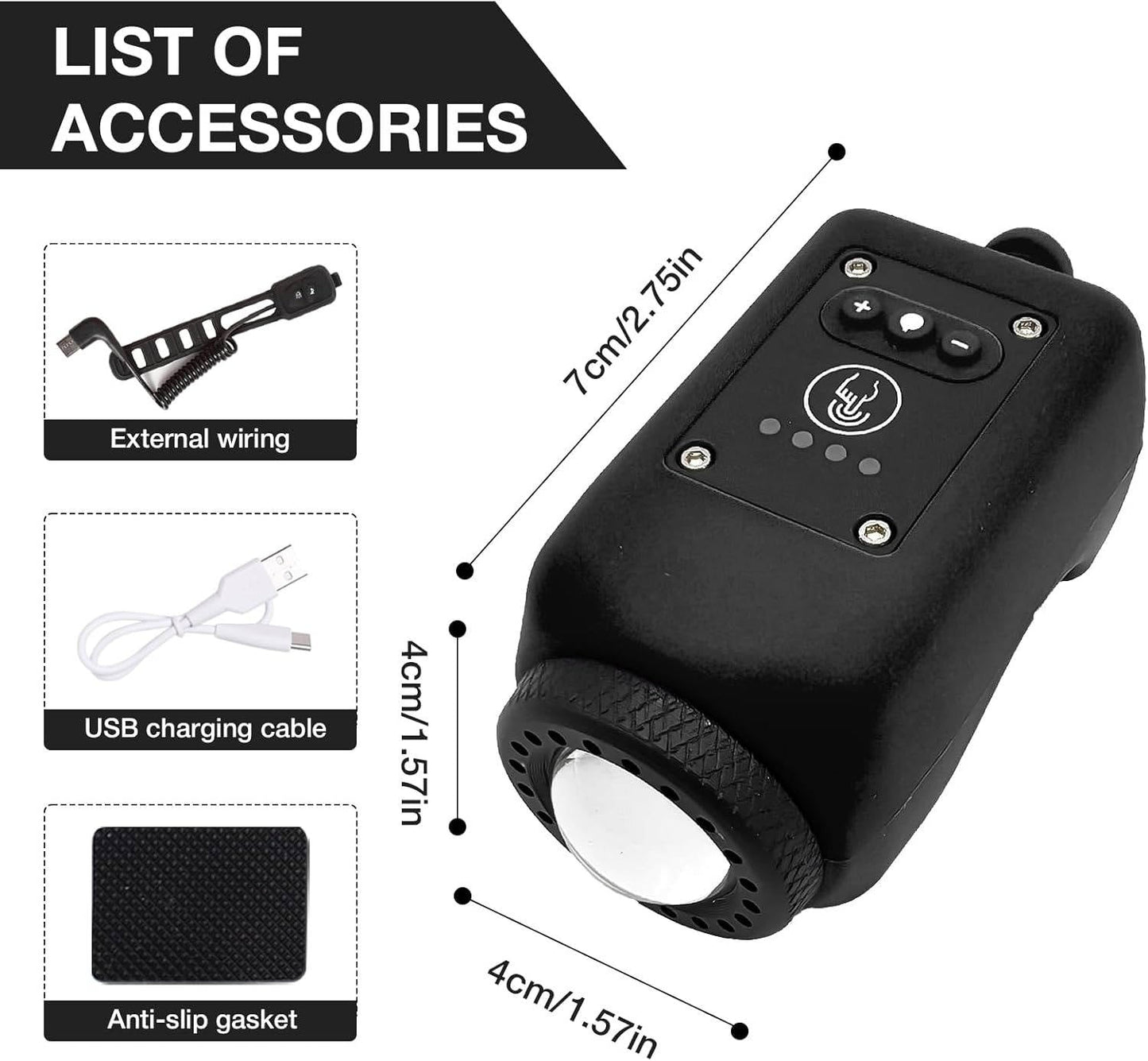 Bike Horn and Floodlight with 110dB Sound and 30m Beam, Water Resistant