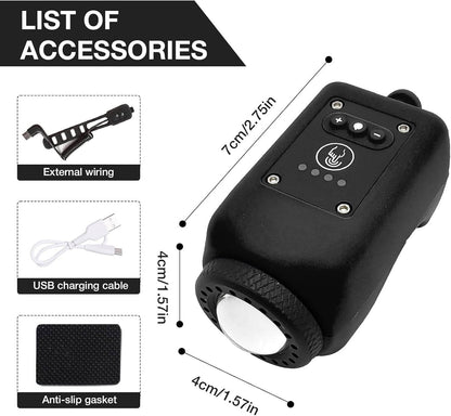 Bike Horn and Floodlight with 110dB Sound and 30m Beam, Water Resistant