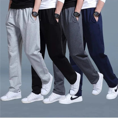 Men's Cotton Polyester Sweatpants with Moisture-Wicking Fabric and Deep Side Pockets