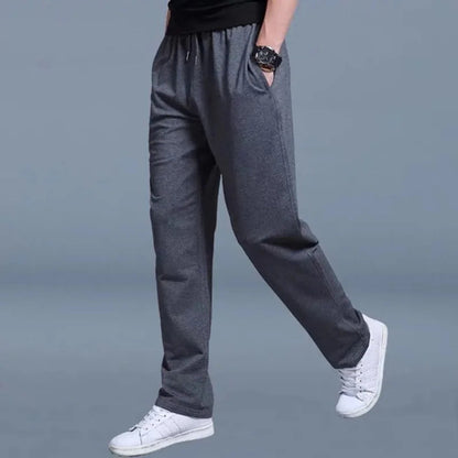 Men's Cotton Polyester Sweatpants with Moisture-Wicking Fabric and Deep Side Pockets