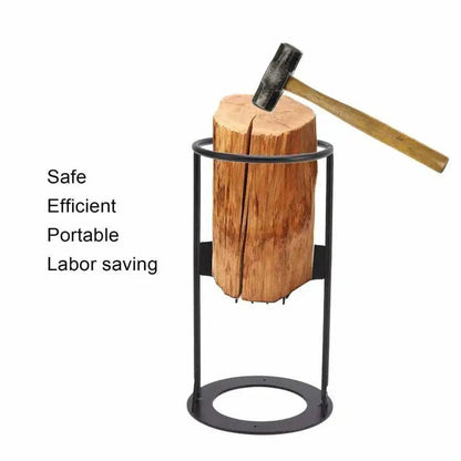 Manual Log Splitter with Cast Iron Wedge and Carry Handle