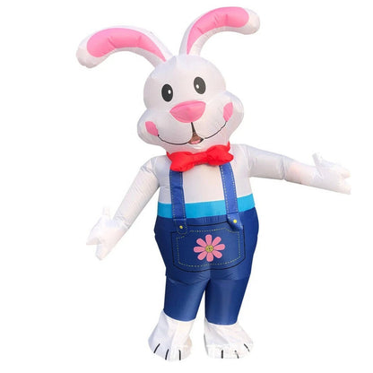 6ft Inflatable Bunny Costume with LED Lights and Battery Fan