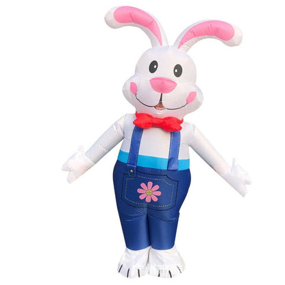 6ft Inflatable Bunny Costume with LED Lights and Battery Fan