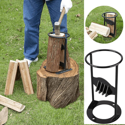 Manual Log Splitter with Cast Iron Wedge and Carry Handle