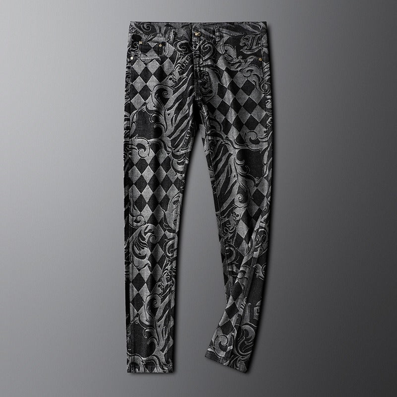 Etched Stretch Denim Jeans