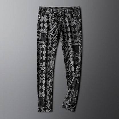 Etched Stretch Denim Jeans