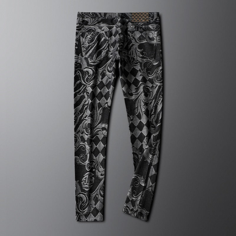 Etched Stretch Denim Jeans
