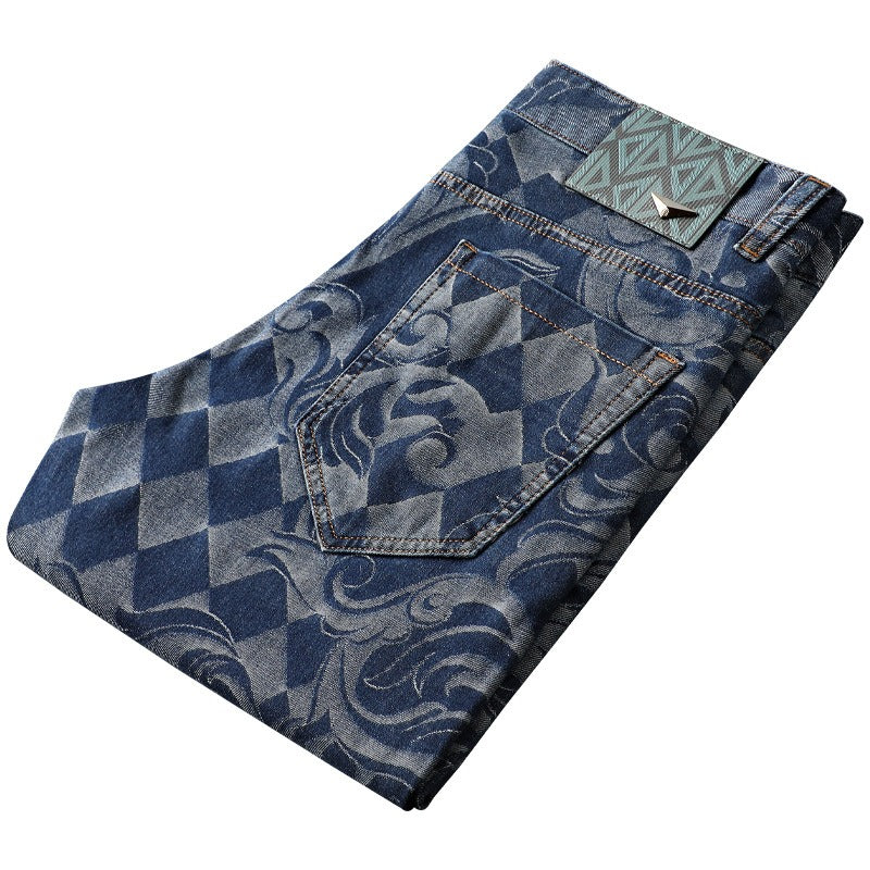 Etched Stretch Denim Jeans