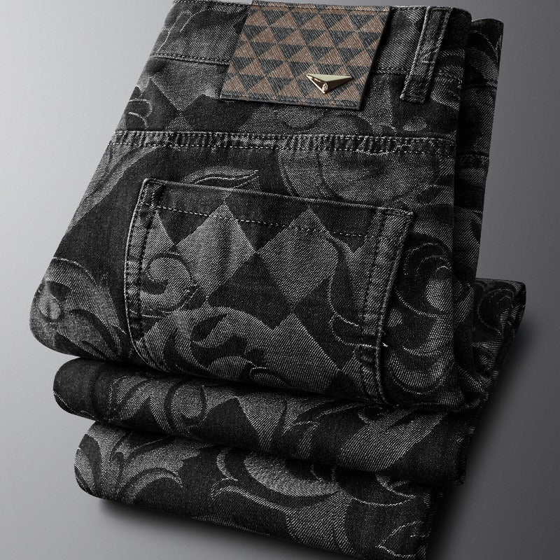 Etched Stretch Denim Jeans