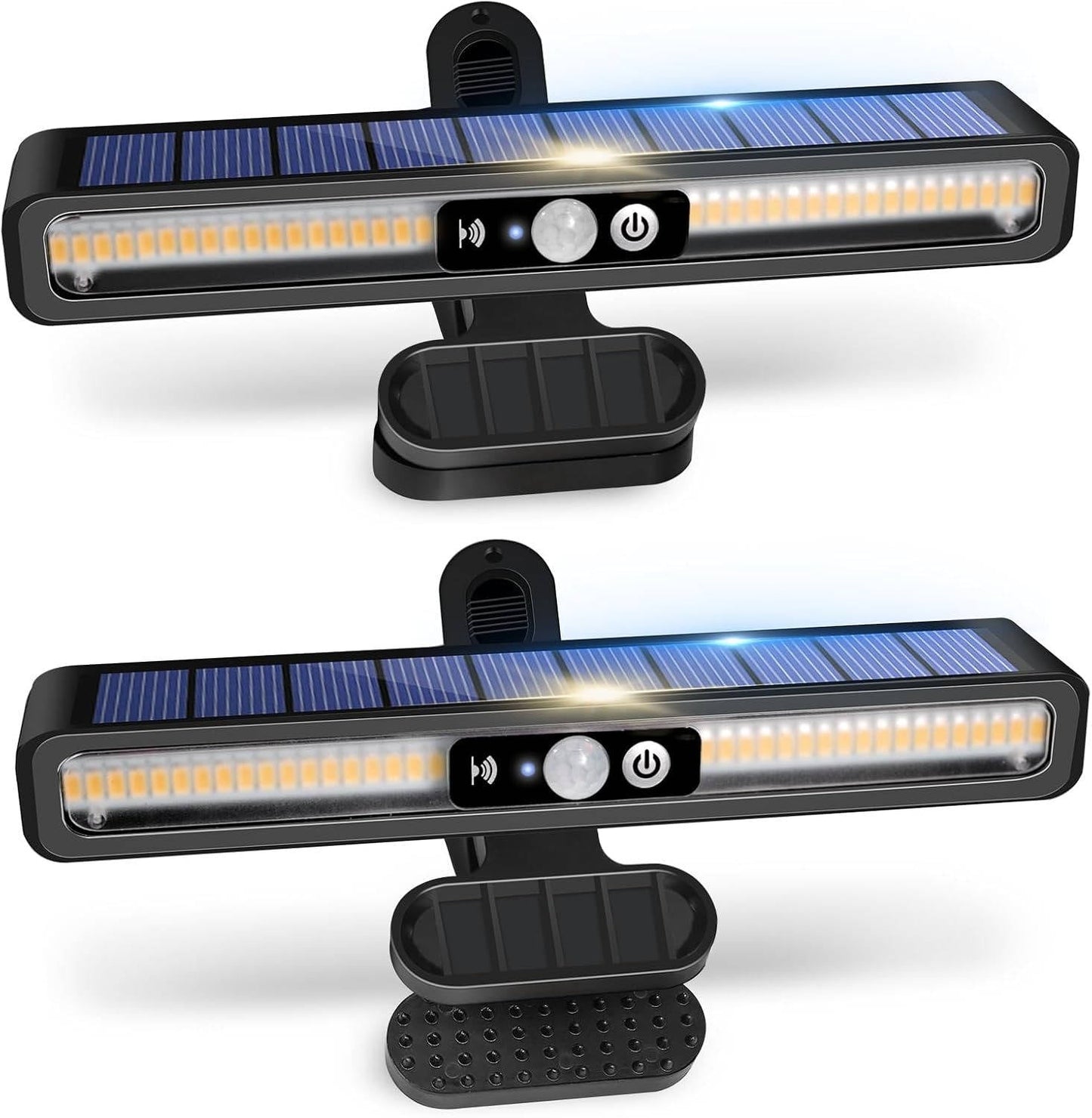 Solar Motion Sensor Fence Lights with 36 LED and 26ft Detection, Set of 2