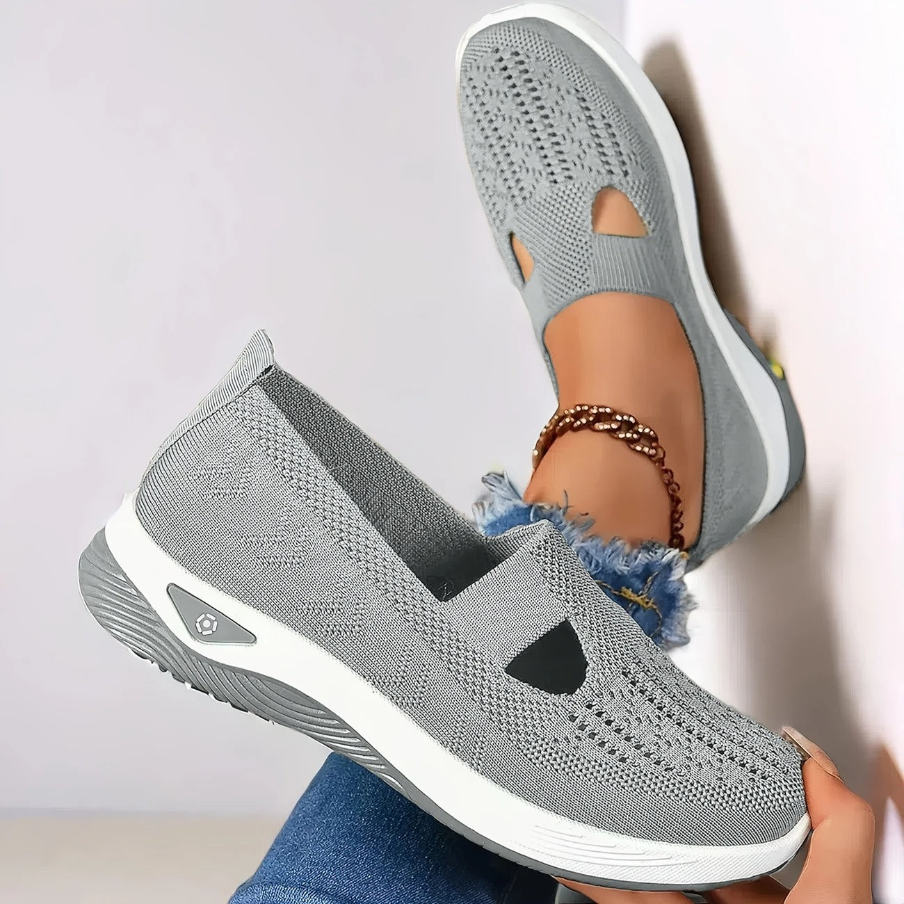 Women's Orthopedic Slip-On Shoes with Memory Foam and Triple Arch Support
