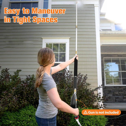 Telescoping Pressure Washer Wand with Six Nozzle Tips and Curved Attachment