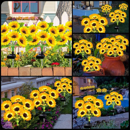 Solar Flower Garden Lights with Automatic Dusk Sensor and 12-Hour Runtime, 4 Pack