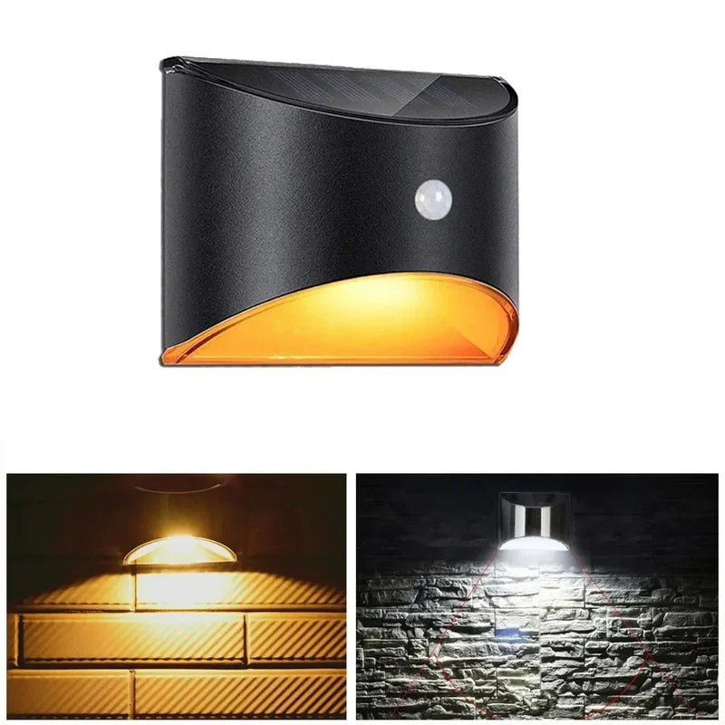Solar Motion Sensor Light with PIR Detection and Auto Mode for Stairs