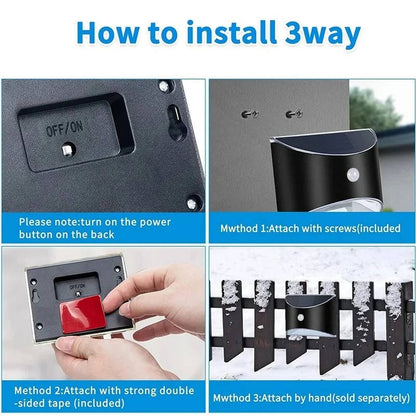 Solar Motion Sensor Light with PIR Detection and Auto Mode for Stairs