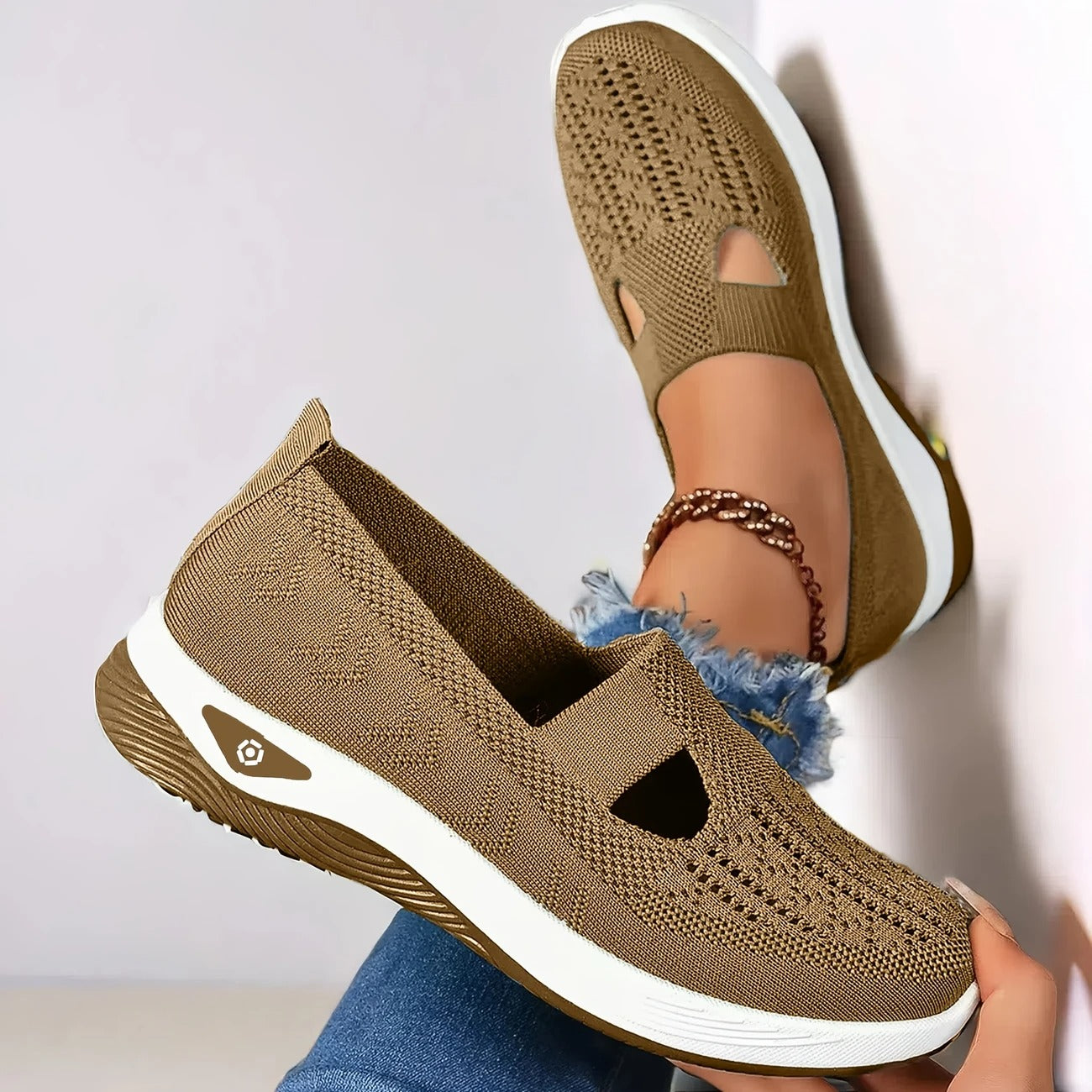Women's Orthopedic Slip-On Shoes with Memory Foam and Triple Arch Support