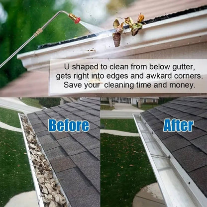 Telescoping Pressure Washer Wand with Six Nozzle Tips and Curved Attachment