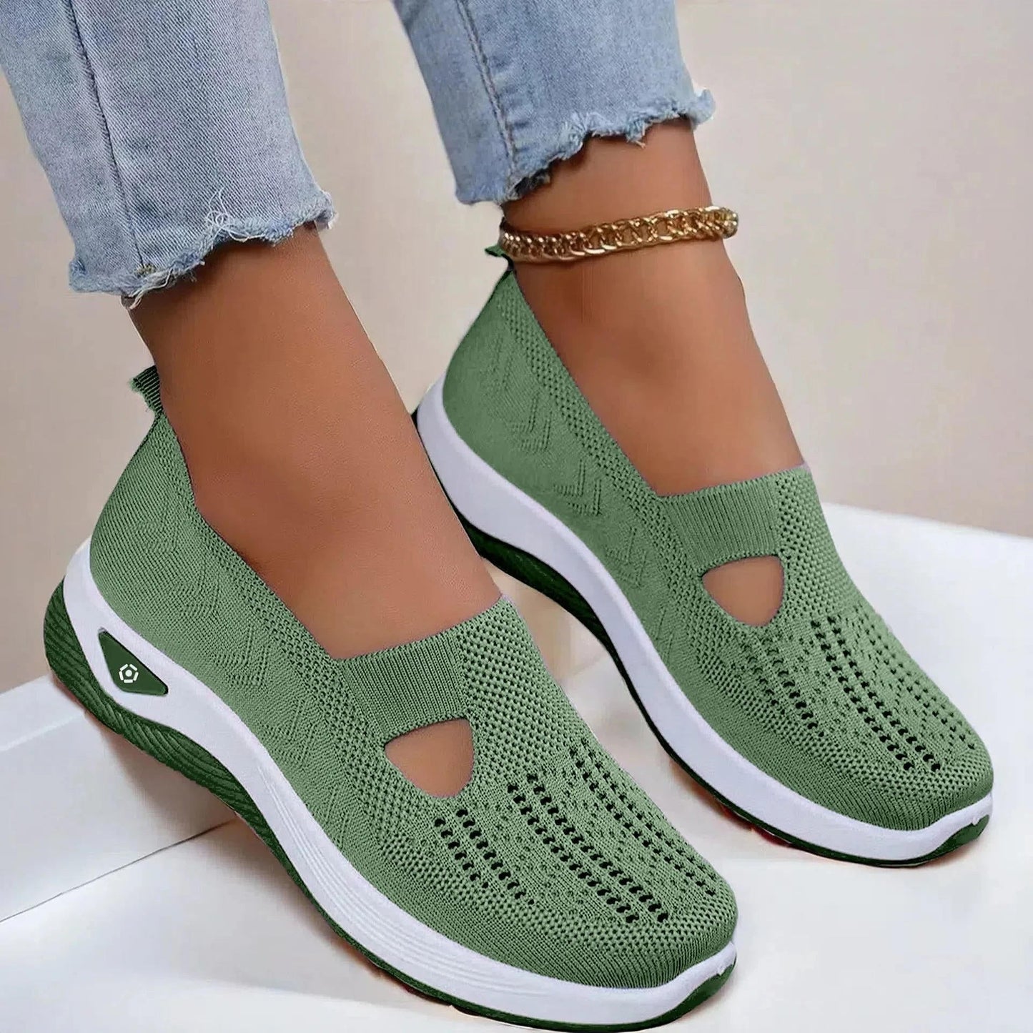 Women's Orthopedic Slip-On Shoes with Memory Foam and Triple Arch Support