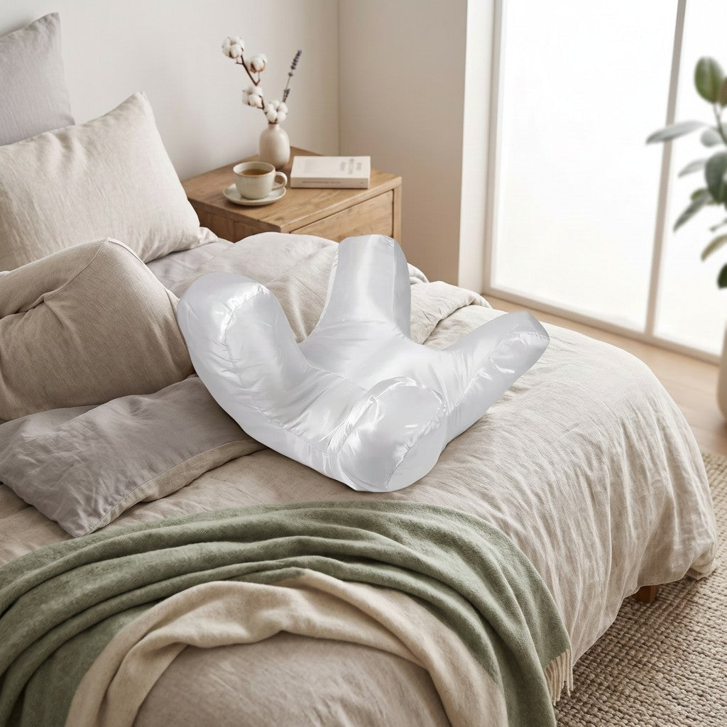 Contoured Pillow with Raised Pillars and Removable Zippered Case