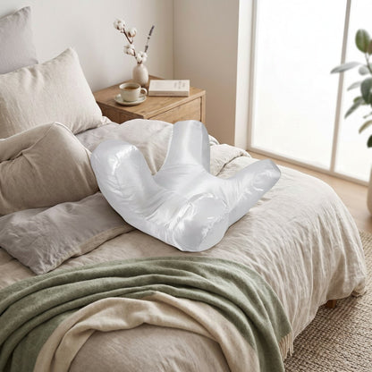 Contoured Pillow with Raised Pillars and Removable Zippered Case