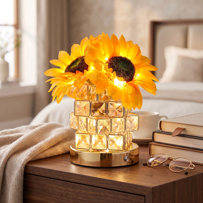 Sunflower Night Lamp with Touch Dimming and Adjustable Brightness Settings