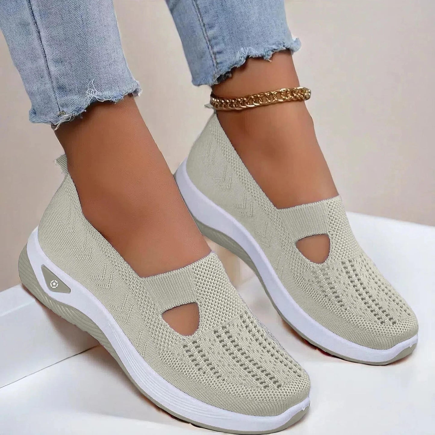 Women's Orthopedic Slip-On Shoes with Memory Foam and Triple Arch Support