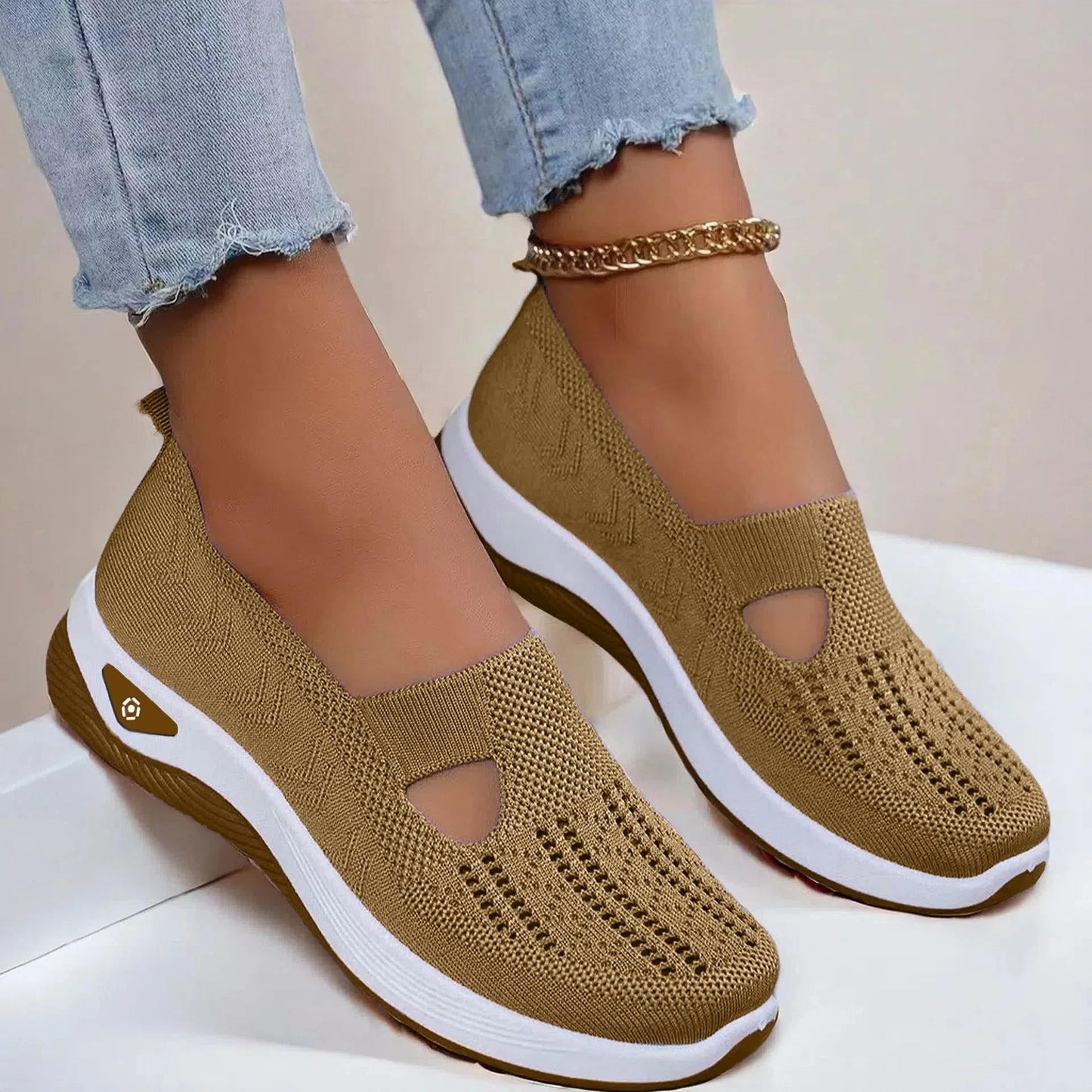 Women's Orthopedic Slip-On Shoes with Memory Foam and Triple Arch Support