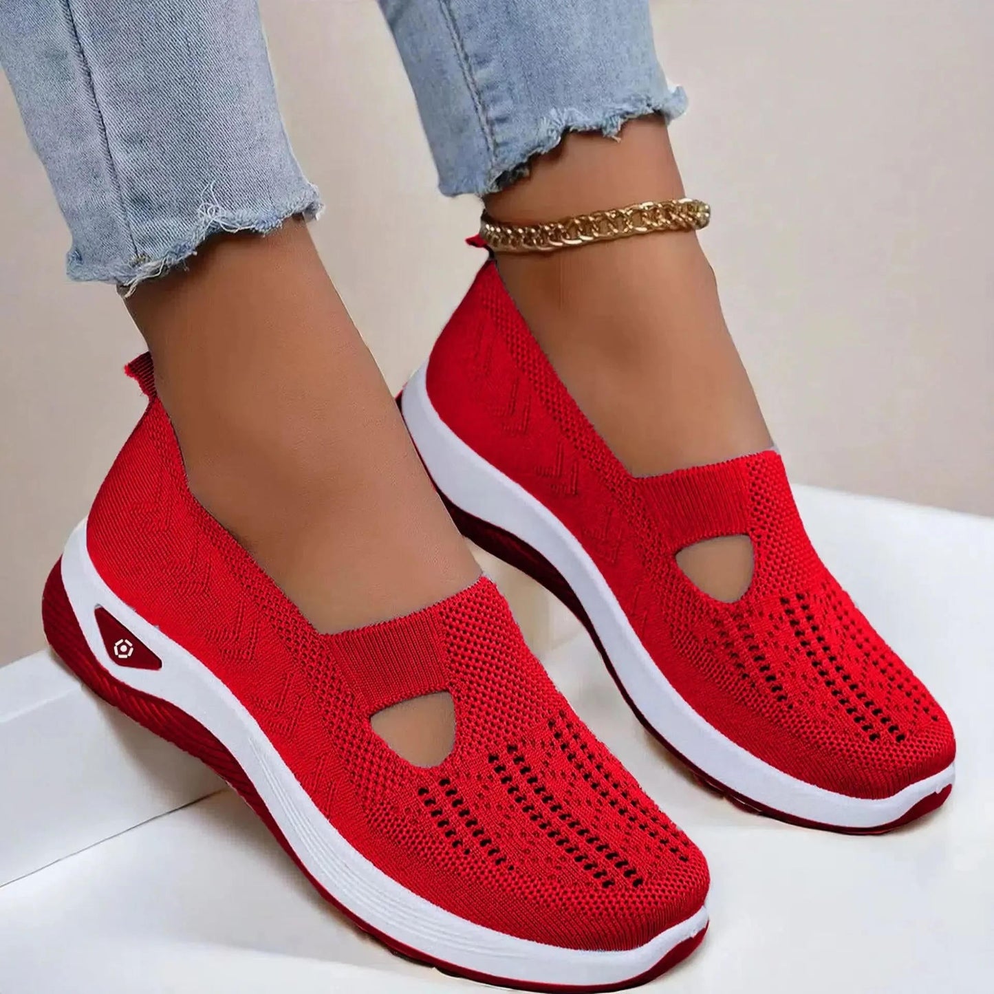 Women's Orthopedic Slip-On Shoes with Memory Foam and Triple Arch Support