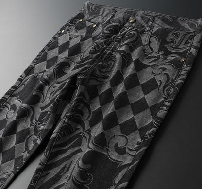 Etched Stretch Denim Jeans