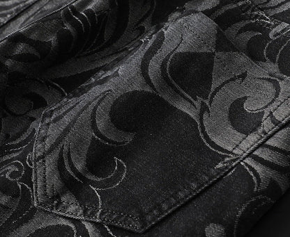Etched Stretch Denim Jeans