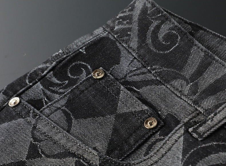 Etched Stretch Denim Jeans