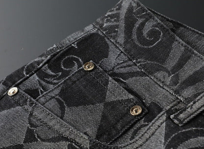 Etched Stretch Denim Jeans
