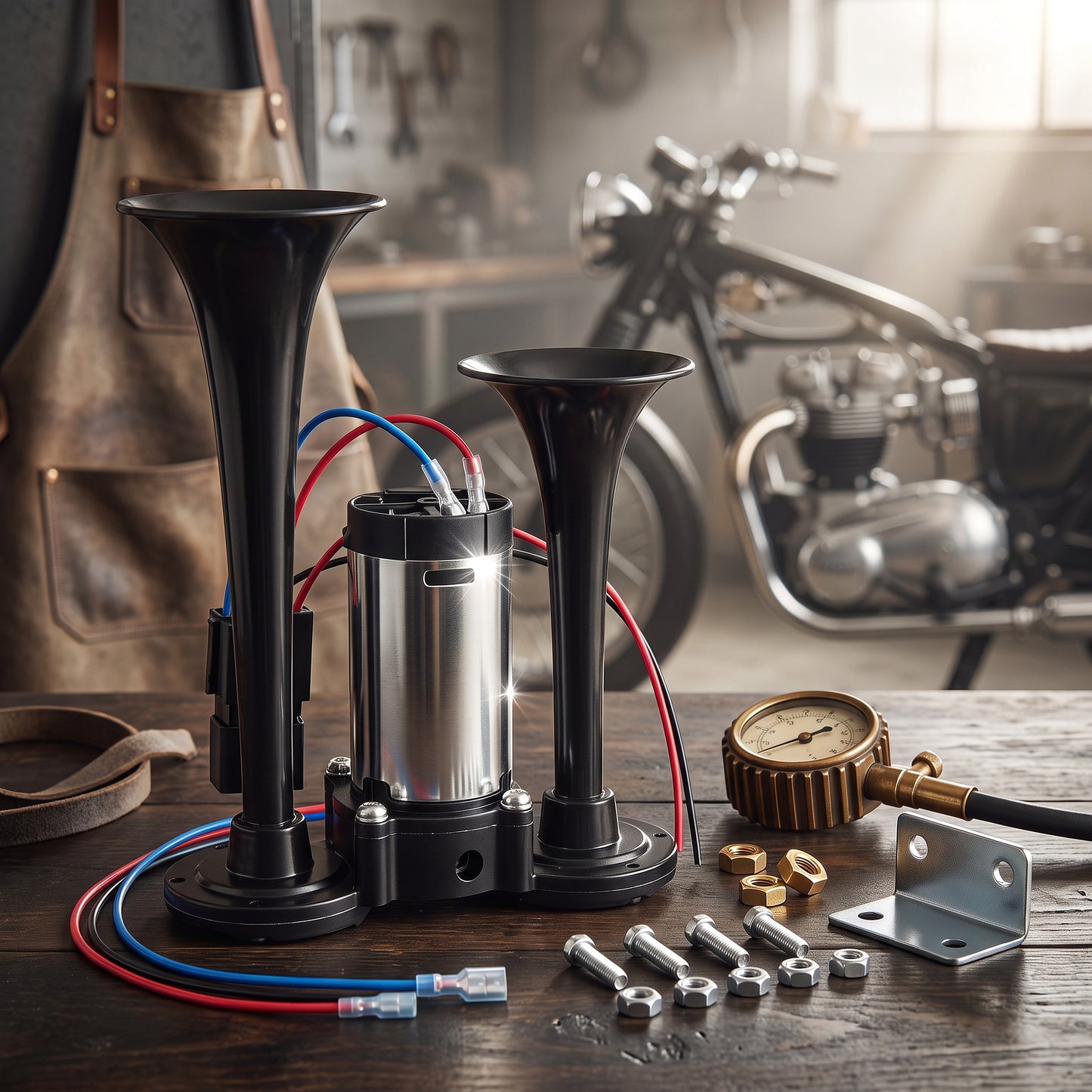 Dual Air Horn System with 130dB Output and Built-in Compressor for 12V Vehicles