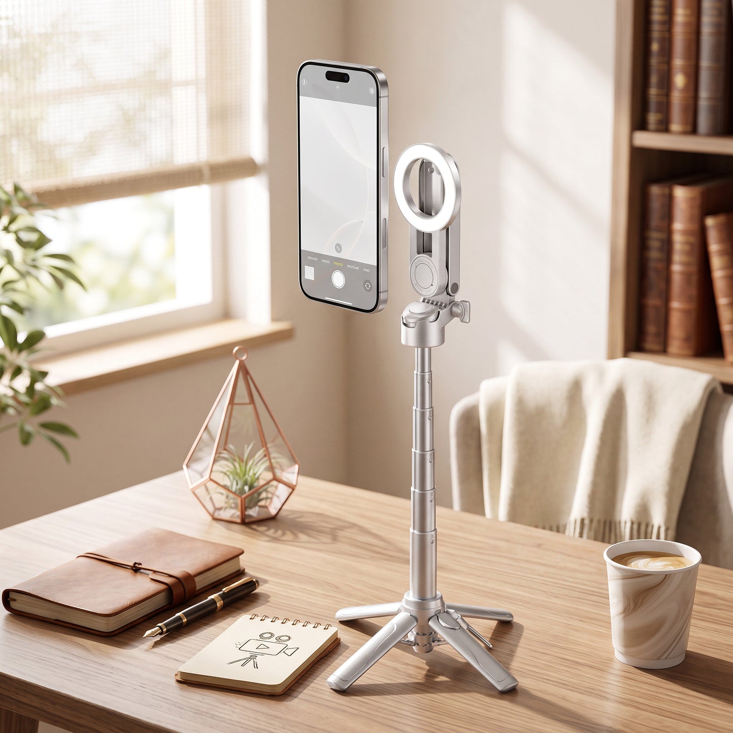 Magnetic Selfie Stick Tripod with Wireless Remote and 360° Rotation