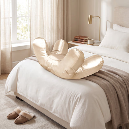 Contoured Pillow with Raised Pillars and Removable Zippered Case