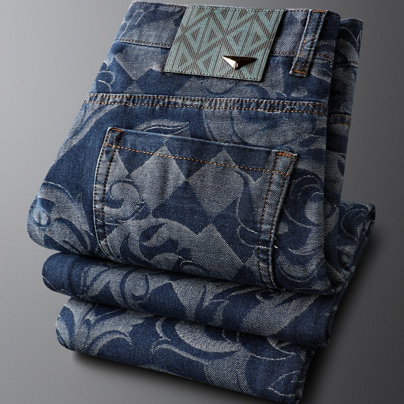 Etched Stretch Denim Jeans