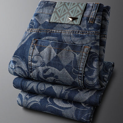 Etched Stretch Denim Jeans