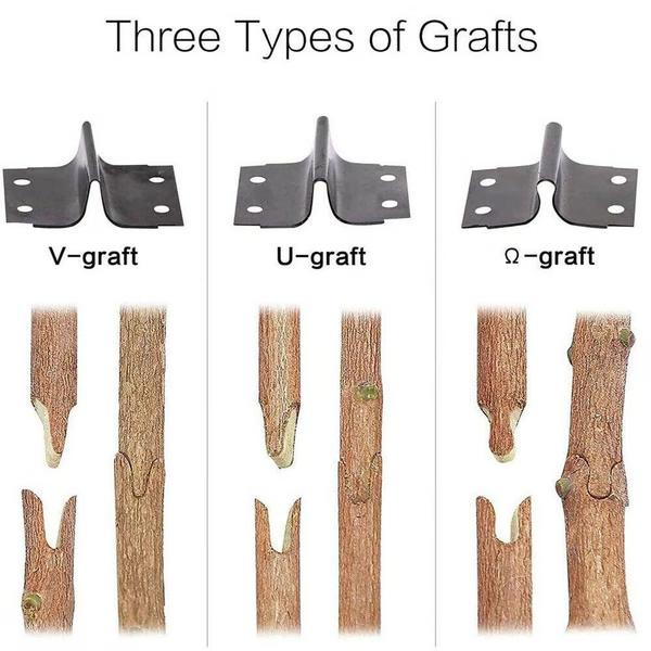 Grafting and Pruning Tool with Three Interchangeable Blades and Safety Lock
