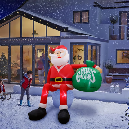 8ft Climbing Santa Inflatable with LED Lights and Ground Anchors
