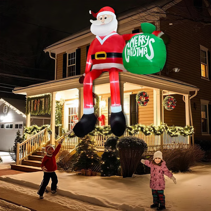 8ft Climbing Santa Inflatable with LED Lights and Ground Anchors
