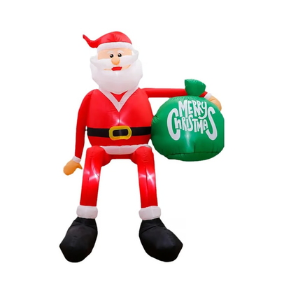 8ft Climbing Santa Inflatable with LED Lights and Ground Anchors