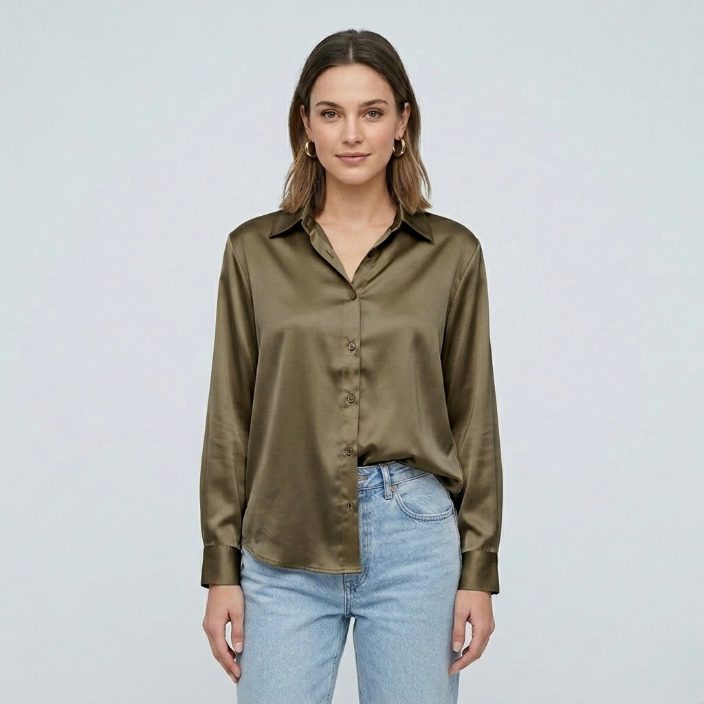 Siena Satin Longline Blouse