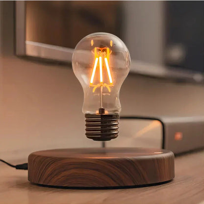 Magnetic Levitating Light Bulb with Walnut Wood Base and Adjustable Color Temperature
