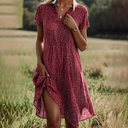 Amara Flowy Dotted Dress