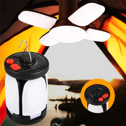 Folding Camping Lantern with Solar and USB Charging, 500 Lumens