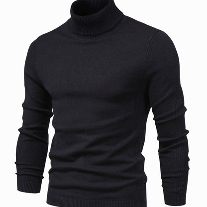 Men's Slim-Fit Turtleneck Knit Sweater - Black