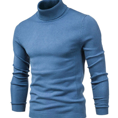 Men's Slim-Fit Turtleneck Knit Sweater - Light Blue