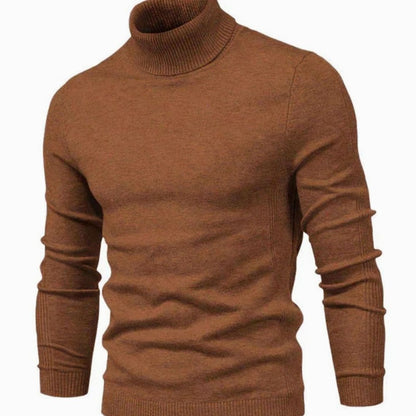 Men's Slim-Fit Turtleneck Knit Sweater - Brown