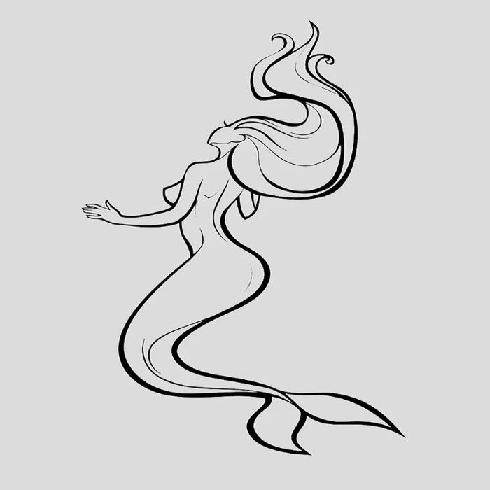 Water Transfer Mermaid Tattoo with 2-Week Wear and Realistic Pigment Design